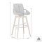 Armen Living Baylor 30" Cream Faux Leather and Walnut Wood Swivel Bar Stool LCBABAWACR30 - alternate 5